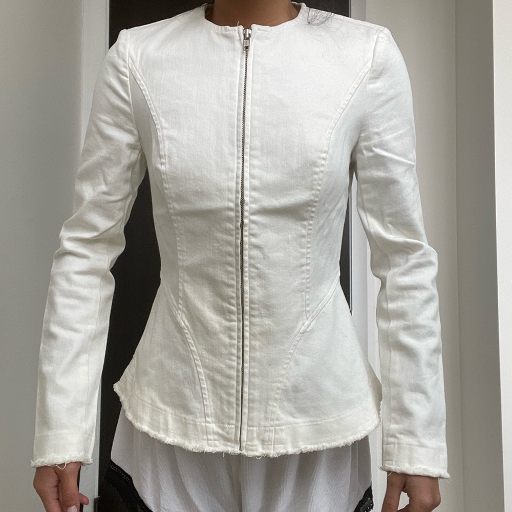 INTERMIX corset white denim jacket size P